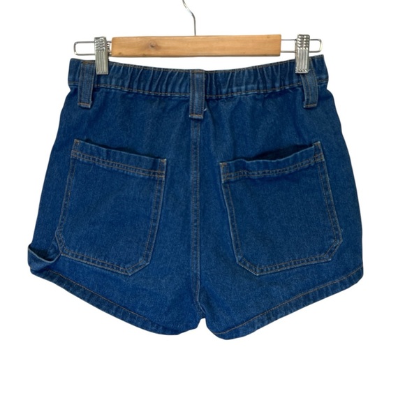 Women's Ultra High-Rise Cargo Utility Midi Denim Shorts - Wild Fab Sz 6 - Picture 7 of 7